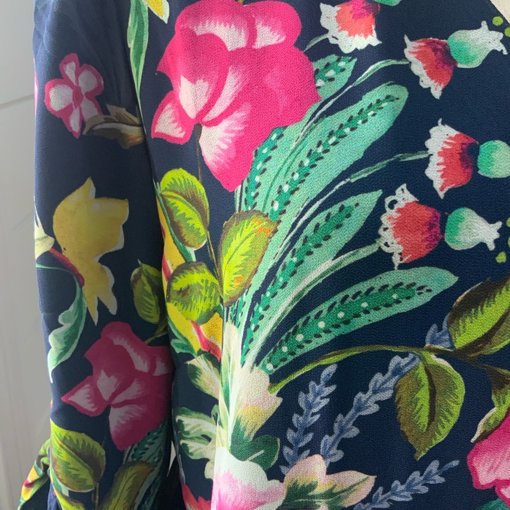 NWT Soft Surroundings Navy Paisley Print Maxi Dress Size L - Picture 6 of 10